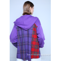 STICKA HOODIE MED CONTRASTING CHECK STOFF